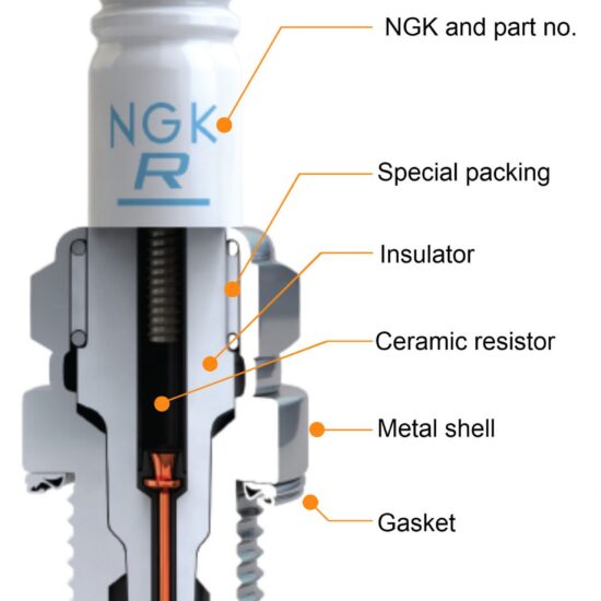 NGK Spark Plug cutaway