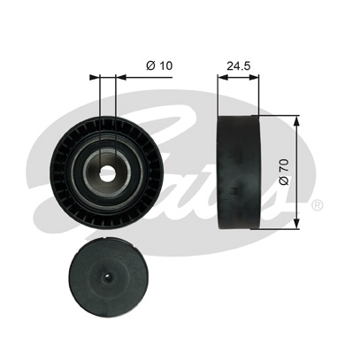 Gates Aux Belt Idler Pulley (most BMW 24V engines)