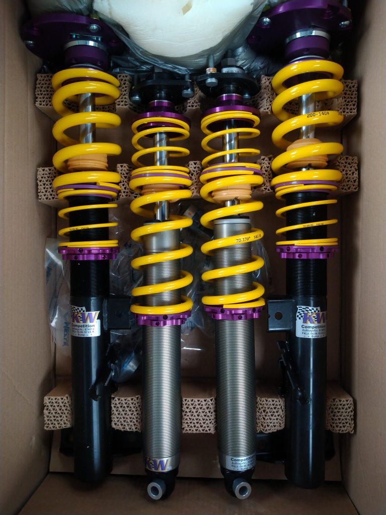 KW Competition 2-way Coilovers, including topmounts (E36 inc M3)