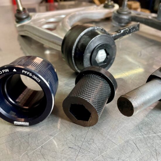 Powerflex Front Wishbone Rear Bushes - Aluminium Outer (E46 Hybrid) - Image 5