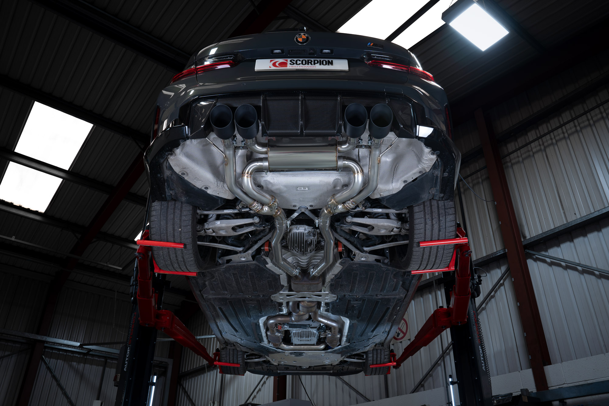 Scorpion Exhausts Half-System for G81 M3 Touring. Ceramic Daytona Trims.