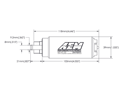 AEM 340LPH E85-Compatible High Flow In-Tank Fuel Pump