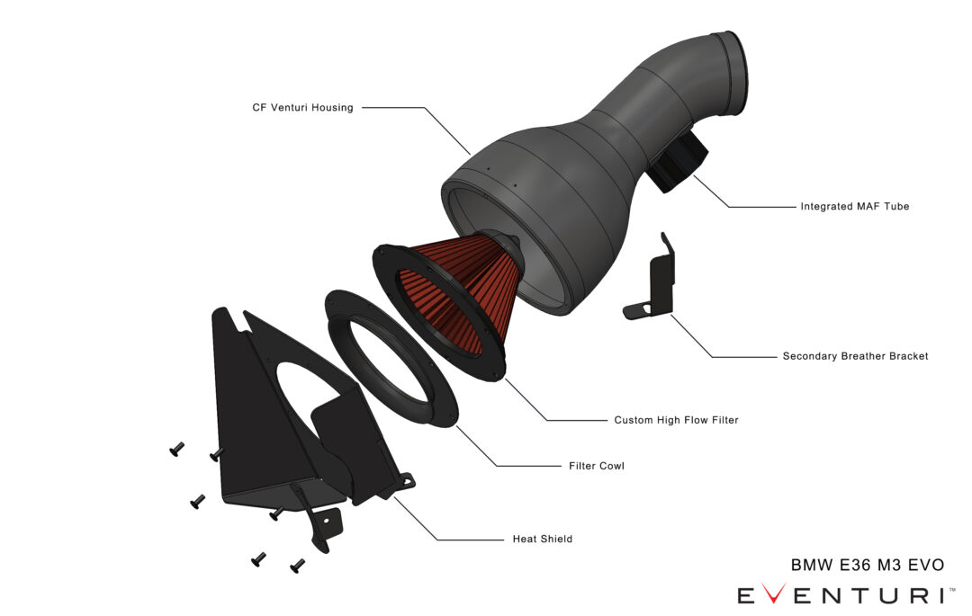 Eventuri Carbon Fibre Intake System for E36 M3.
