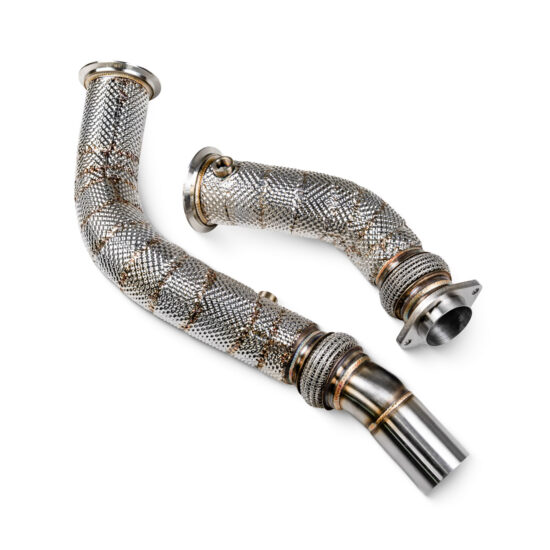 Scorpion Exhausts De-cat Downpipes for the F8X M2C, M3 and M4 with the S55 engine.