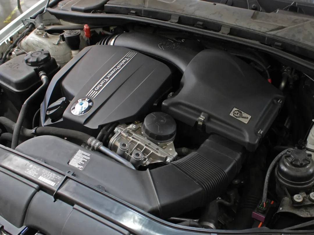 aFe Power Magnum Force Stage 2 Cold Air Intake System Cover for E9X 3 Series.
